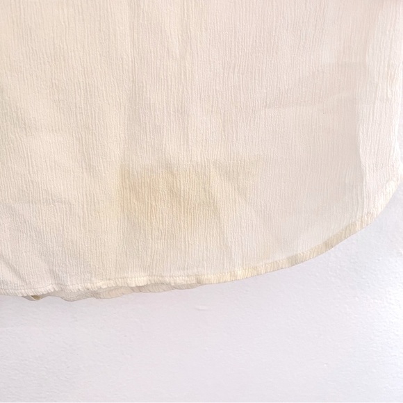 FRAME Denim 100% Silk Victorian Ruffle Blouse Off White Romantic Business L - Picture 10 of 10